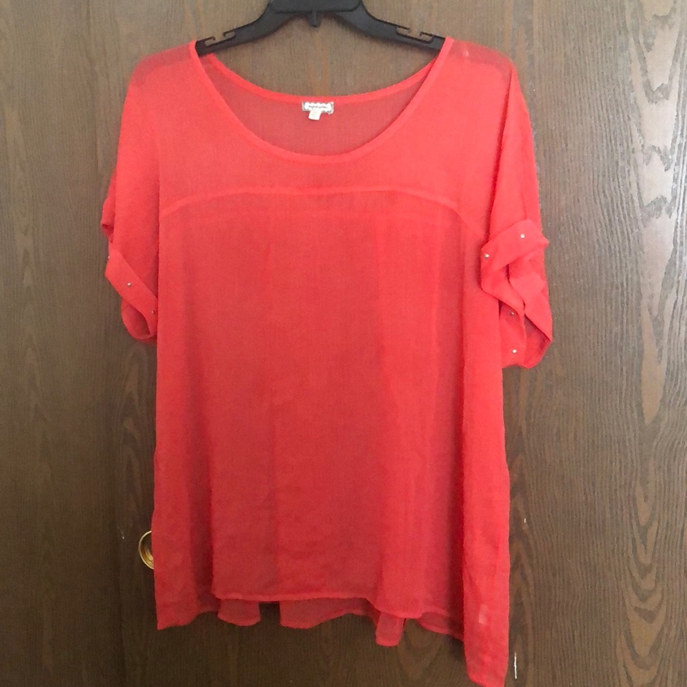 Sheer orange blouse